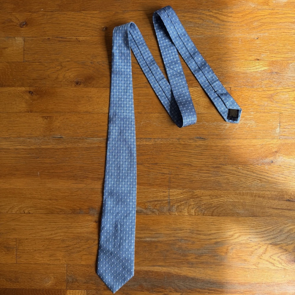 Brooks Brothers Makers and Merchants Tie 100% Silk USA Geometric Light Blue